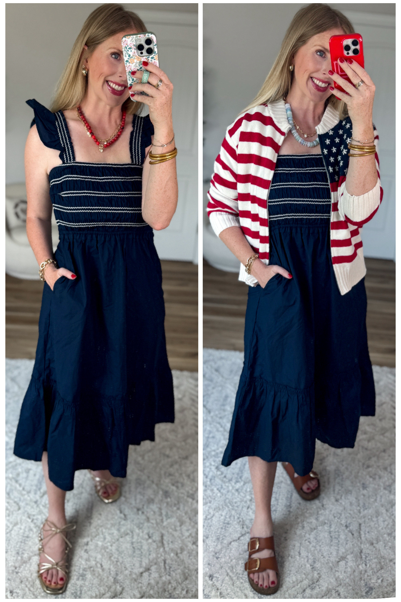2 ways to wear this smocked midi dress from Walmart!

#LTKootd #LTKmomlife