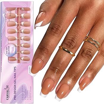 Canvalite Français Faux Ongles 300 Pièces Gel Capsule Ongle Pré-colorés Ballerina Court Press... | Amazon (FR)