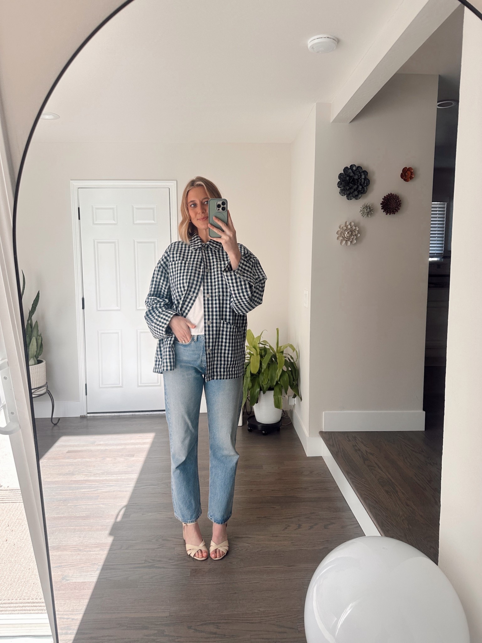 Chore jacket dresses up!💙

#LTKmomlife #LTKgrwm #LTKootd