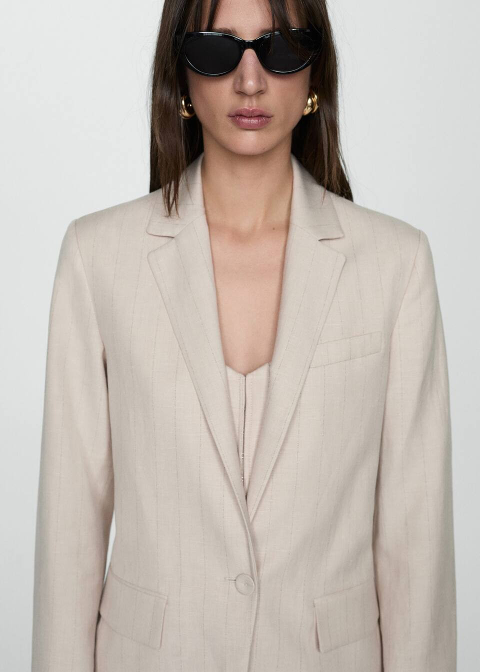 Blazer fato risca diplomática -  Mulher | Mango Portugal | Mango PT