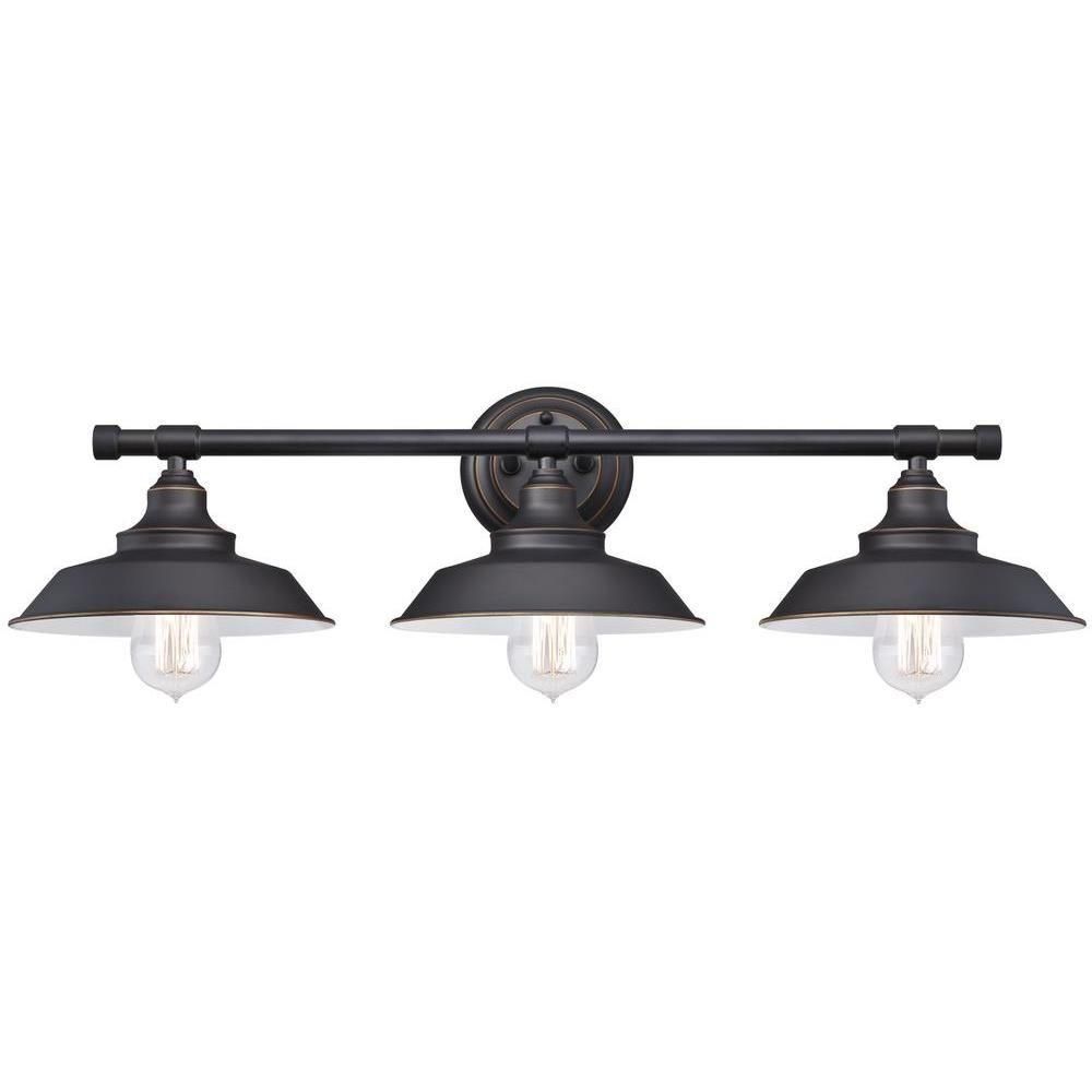 Iron Hill 3-Light Oil-Rubbed Bronze Wall Fixture | The Home Depot