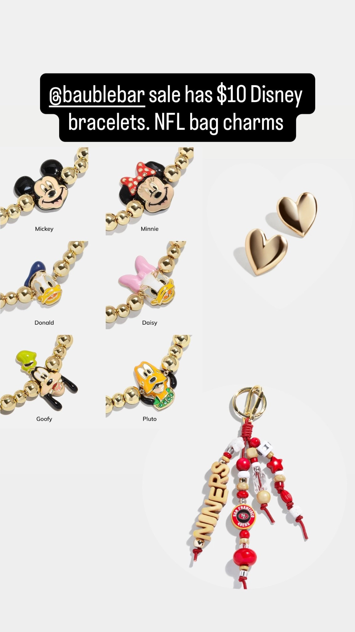 BaubleBar has a last chance sale going on right now. Some Disney bracelets are $10 each. NFL bag charms. Earrings, bracelets, necklaces. Check the sale out.

#LTKSaleAlert