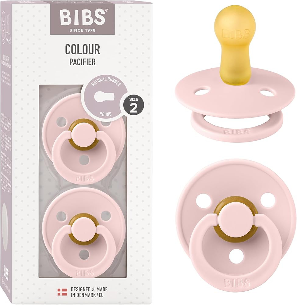 Bibs Pacifiers Color Collection, Set of 2 BPA-Free Latex Pacifiers Made in Europe, Round Nipple B... | Amazon (US)