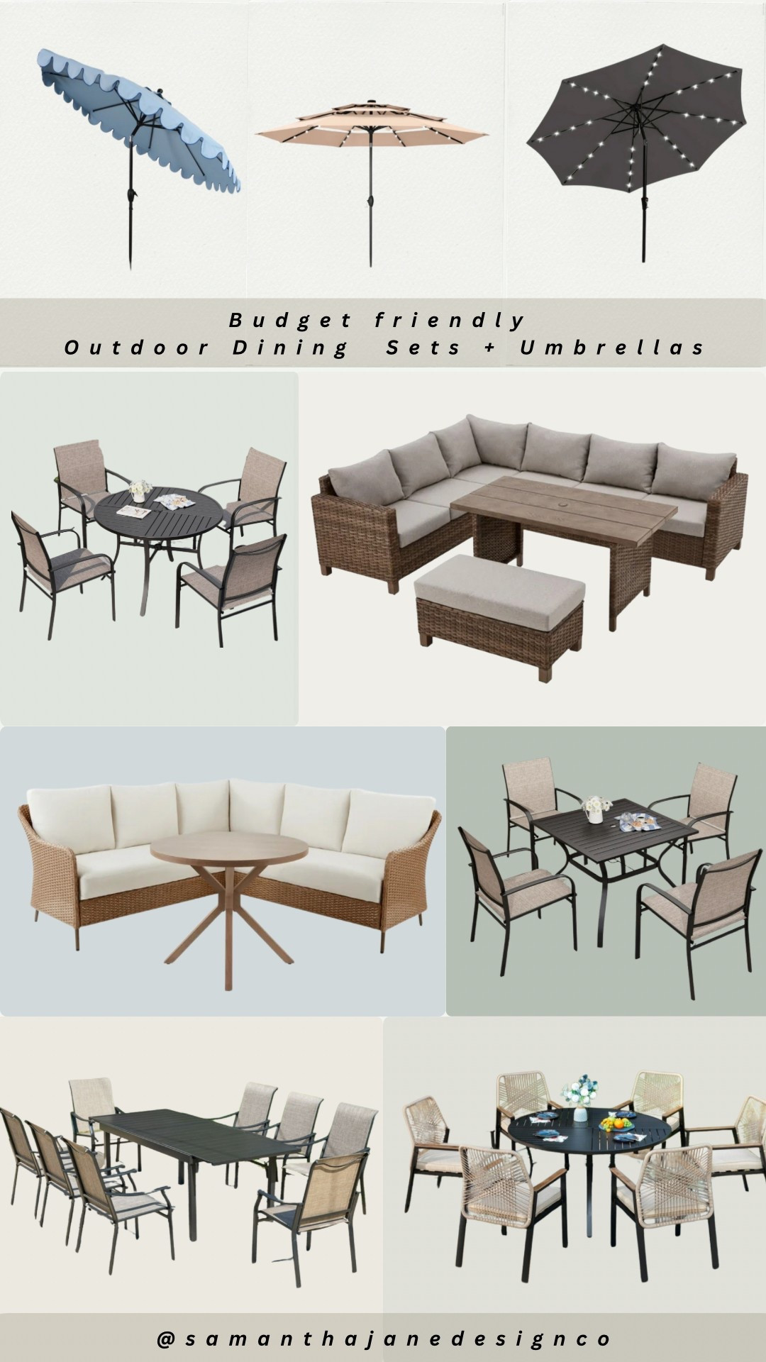 Affordable Walmart outdoor dining sets and umbrellas! 

So many great outdoor sets for a fraction of the cost of competitor brands. 



🔎Dining sets, outdoor dining sets, outdoor dining, outdoor furniture, outdoor furniture sale, Walmart finds 



#LTKSeasonal #LTKHome #LTKSaleAlert