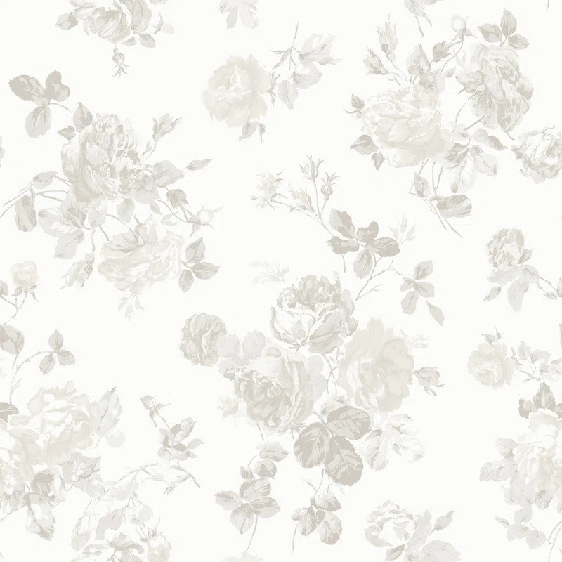 18' L x 20.5" W Everblooming Rosettes Peel & Stick Wallpaper Roll | Wayfair North America