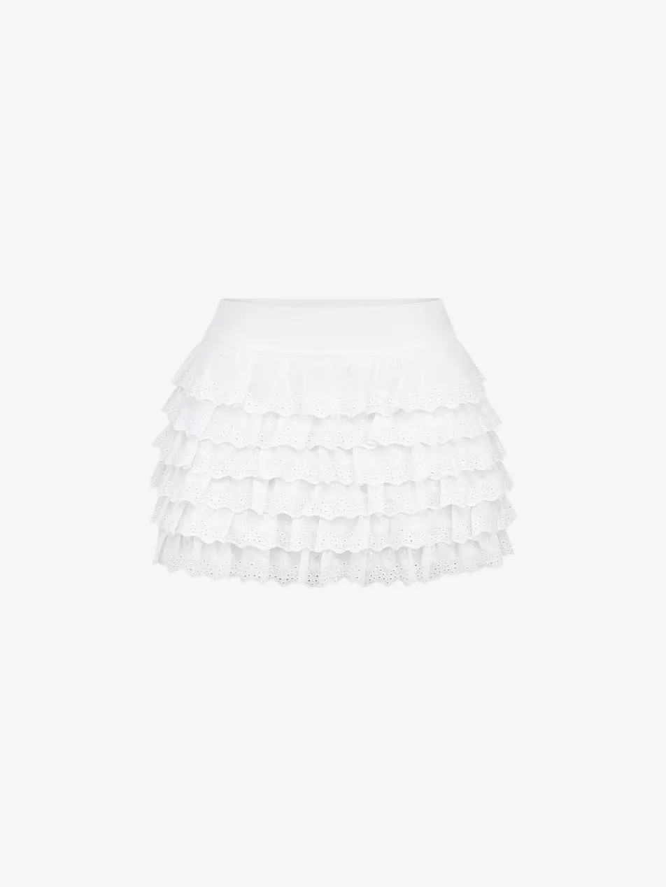 Fifi broderie-anglaise ruffle-detail stretch-cotton mini skirt | Selfridges