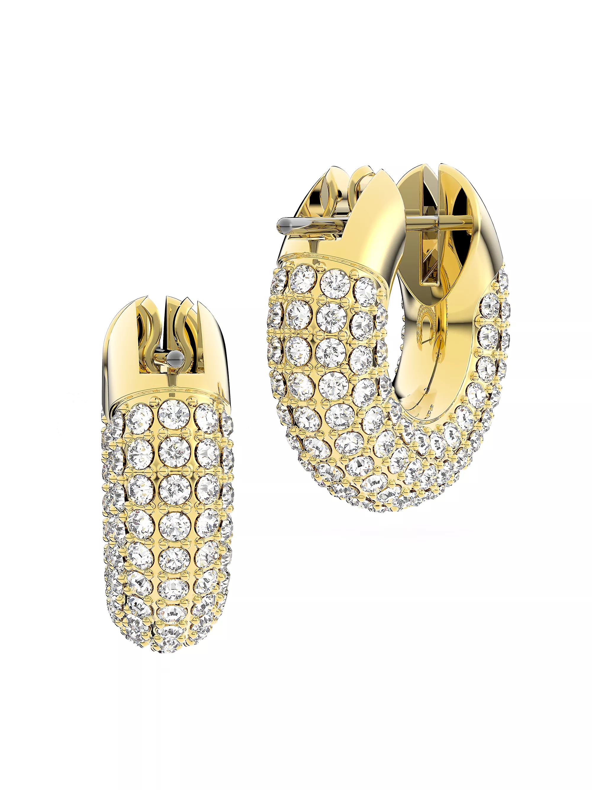 Dextera Goldplated Swarovski Crystal Pavé Hoop Earrings | Saks Fifth Avenue