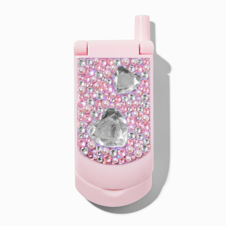 Claire's Club Pearl Heart Bling Flip Phone Lip Gloss Set | Claire's (UK)