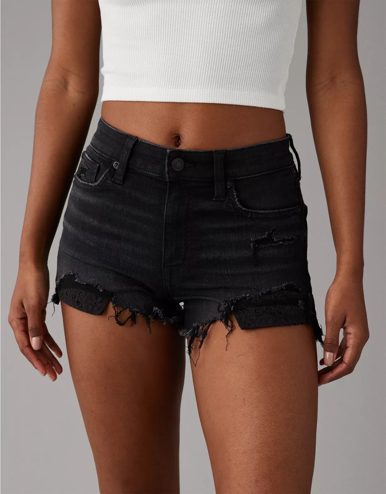 AE Next Level High-Waisted Denim Short Short | American Eagle Outfitters (US & CA)