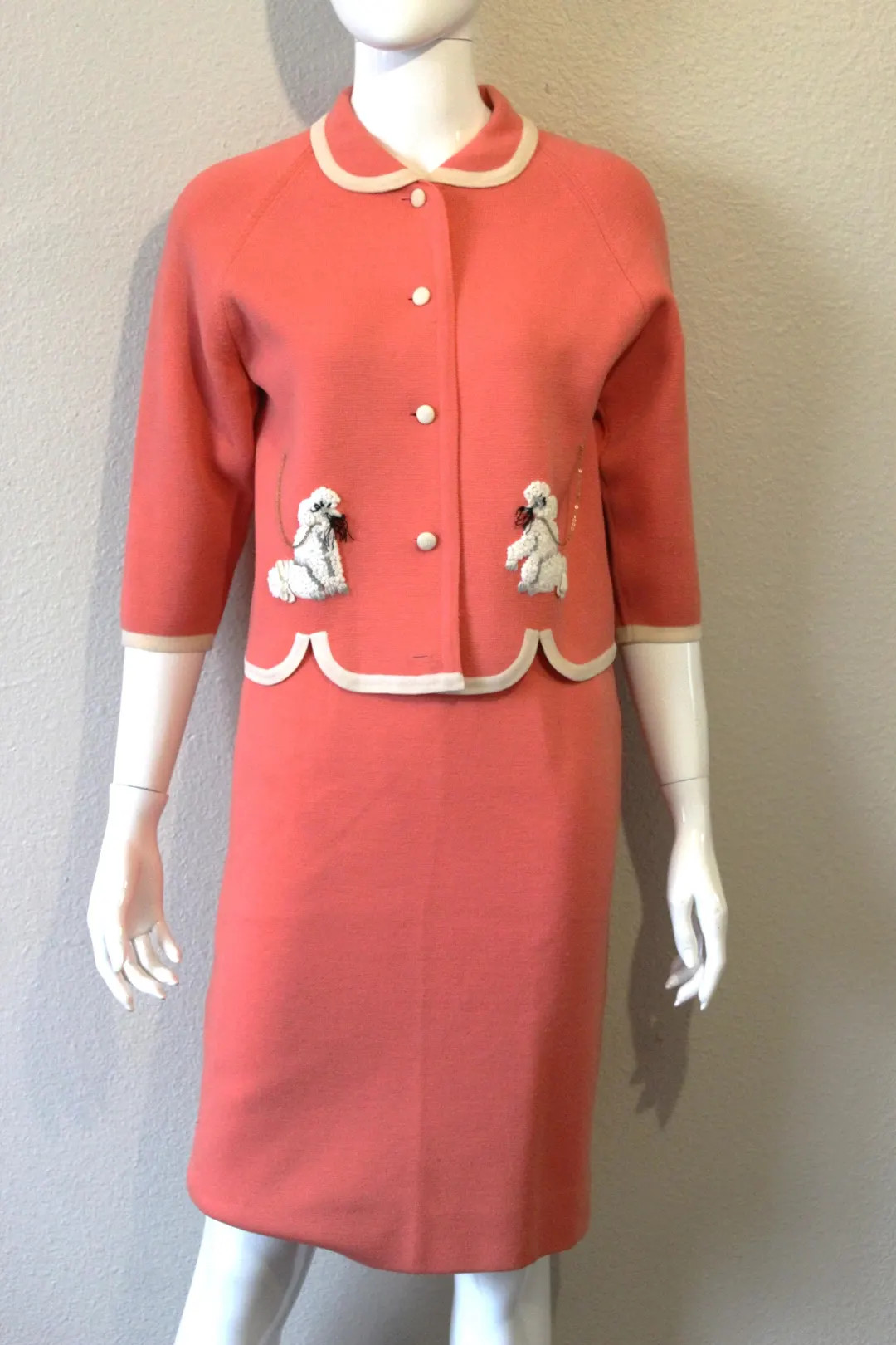 Vintage 50s Wool Knit Suit: Poodle Cardigan & Wiggle Skirt, Made in Italy | Etsy (Global)