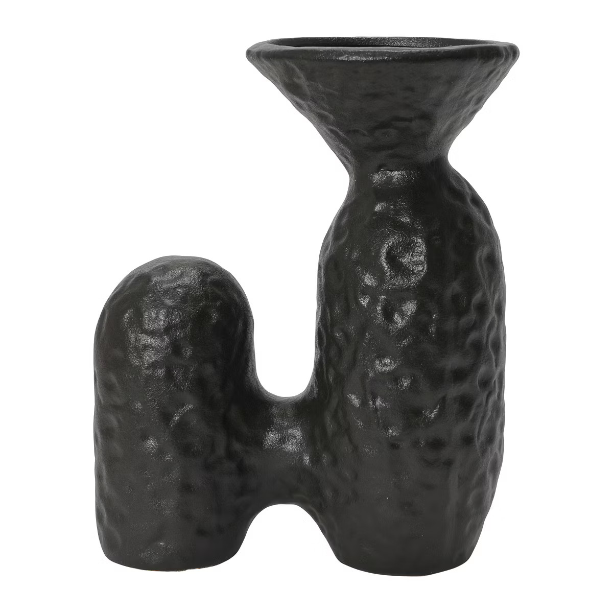 Storied Home Textured Stoneware Sculptural Vase, Matte Black | Target