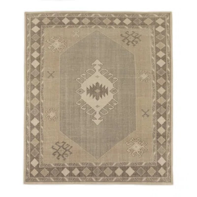 Arwen Oriental Hand-Knotted Rectangle Area Rug in Beige | Perigold