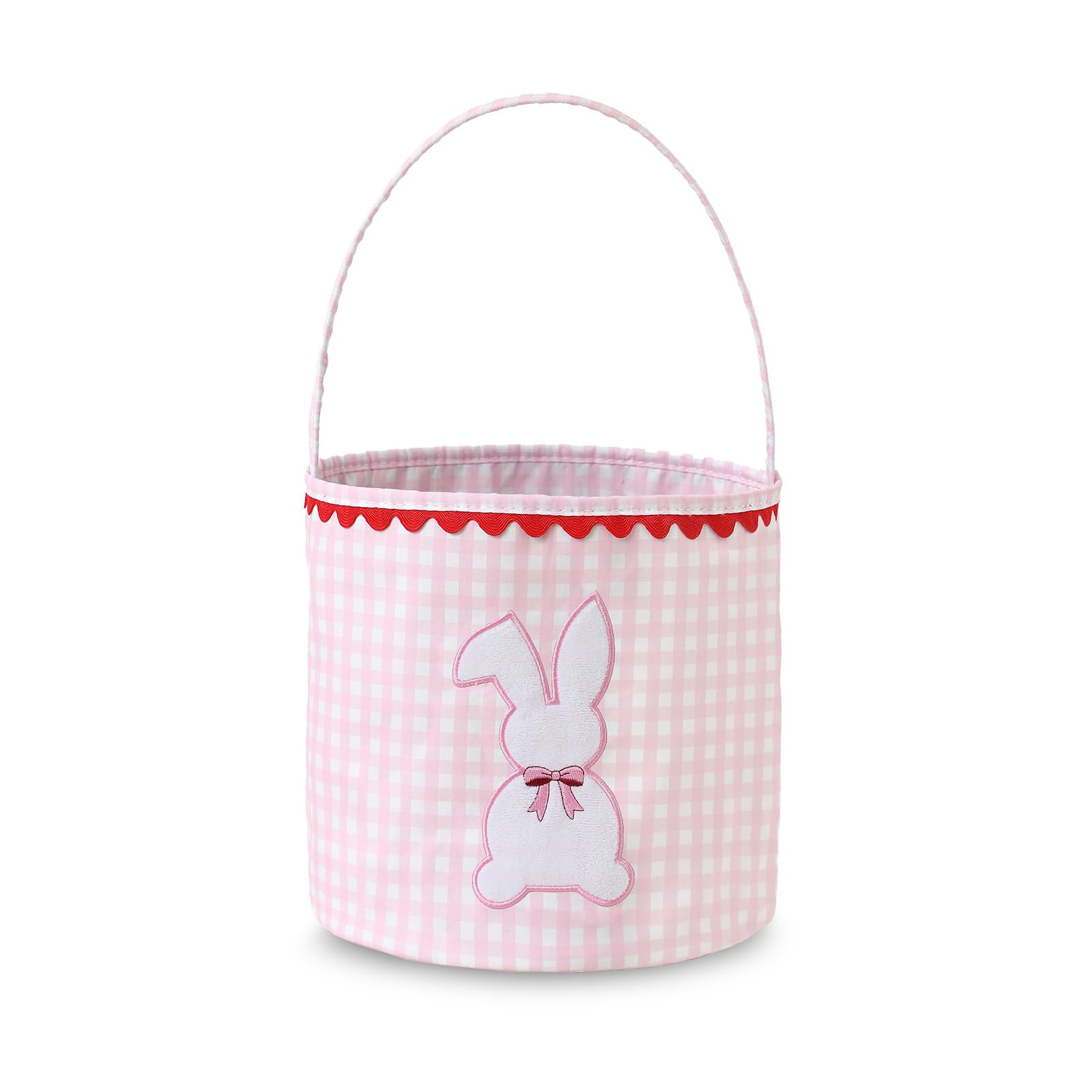 DYSHAYEN Bunny Easter Basket, Gingham Empty Easter Bucket with Handle for Easter Egg Hunts Party ... | Amazon (US)