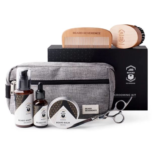 Beard Reverence Premium Beard Kit - All Natural – 8 in 1 Grooming Set With Travel Bag and Gift ... | Walmart (US)
