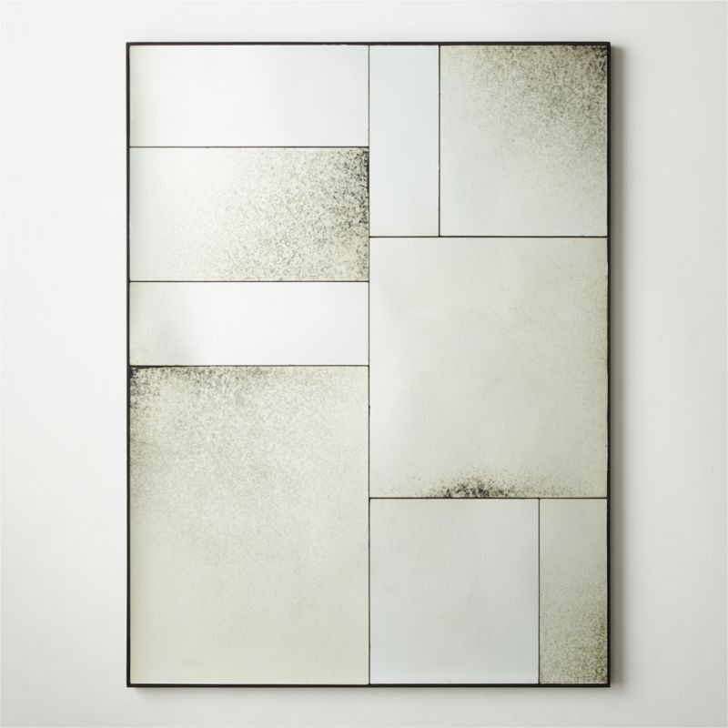 Clooney Antiqued Panel Wall Mirror 36''x48'' + Reviews | CB2 | CB2