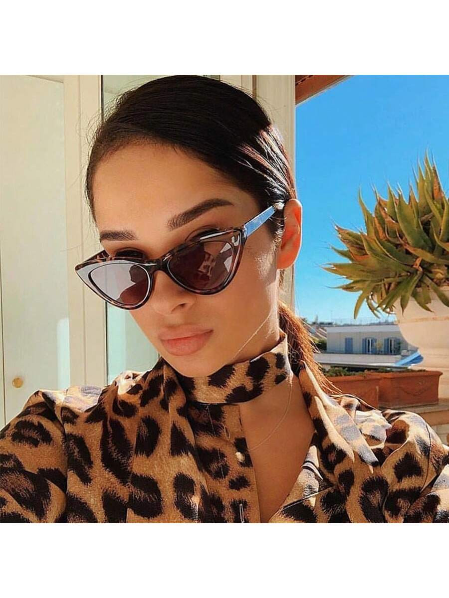 1pc Women Fashion Glasses New Leopard Print Cat Eye Fashion Glasses Plastic Women Retro Fashion G... | SHEIN