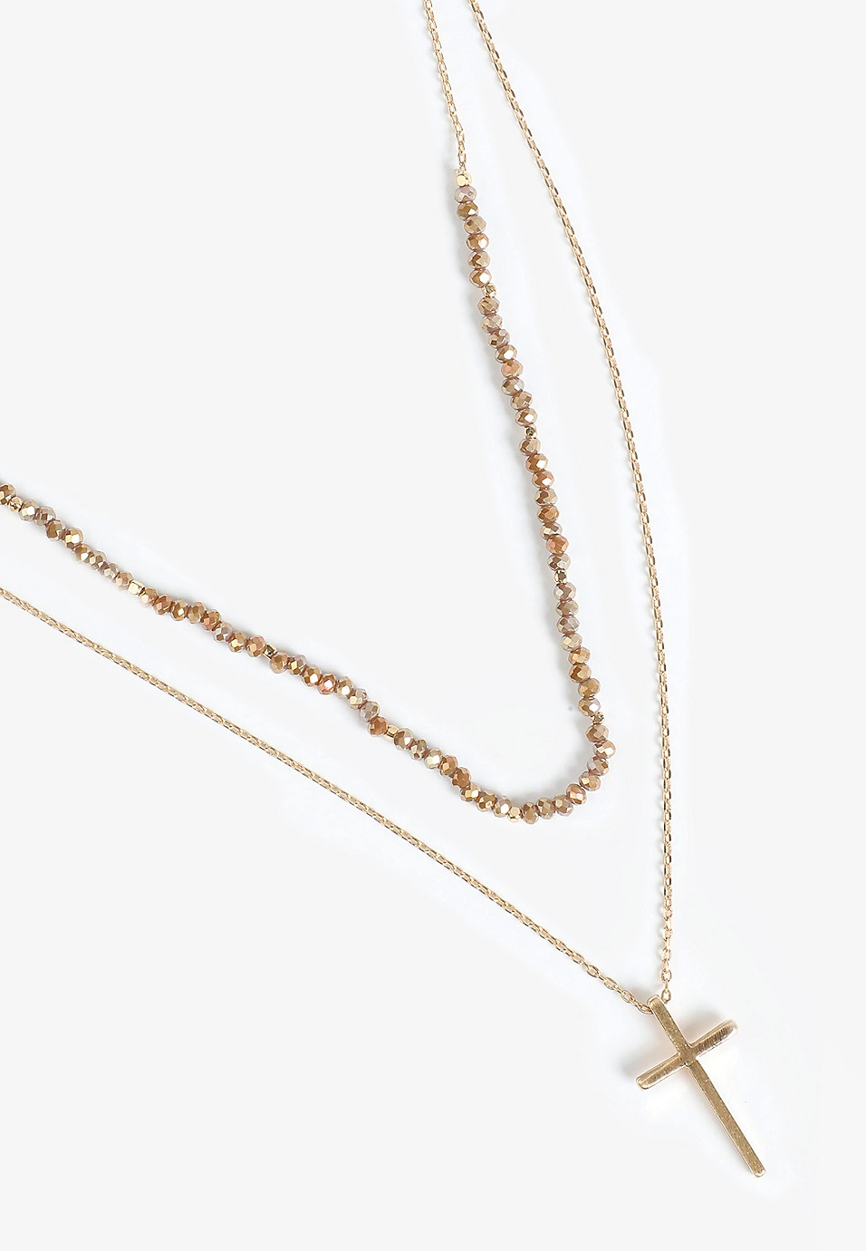 Gold Cross Pendant Layered Necklace | Maurices
