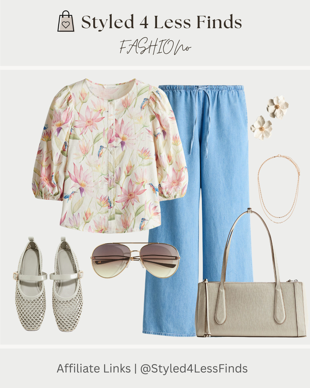 The prettiest spring combo 🌸 This linen-blend blouse paired with easy drawstring denim is one of those outfits that looks put-together but feels completely effortless. Lightweight, breathable, and perfect for everyday wear.

Style tip: When wearing a flowy blouse, balance the shape with relaxed but straight-leg or drawstring denim. The soft structure keeps the look polished while still comfortable. Add neutral accessories to let the print be the star.

All pieces are from H&M. 

 #LTKcanada #LTKover50style #LTKshoes