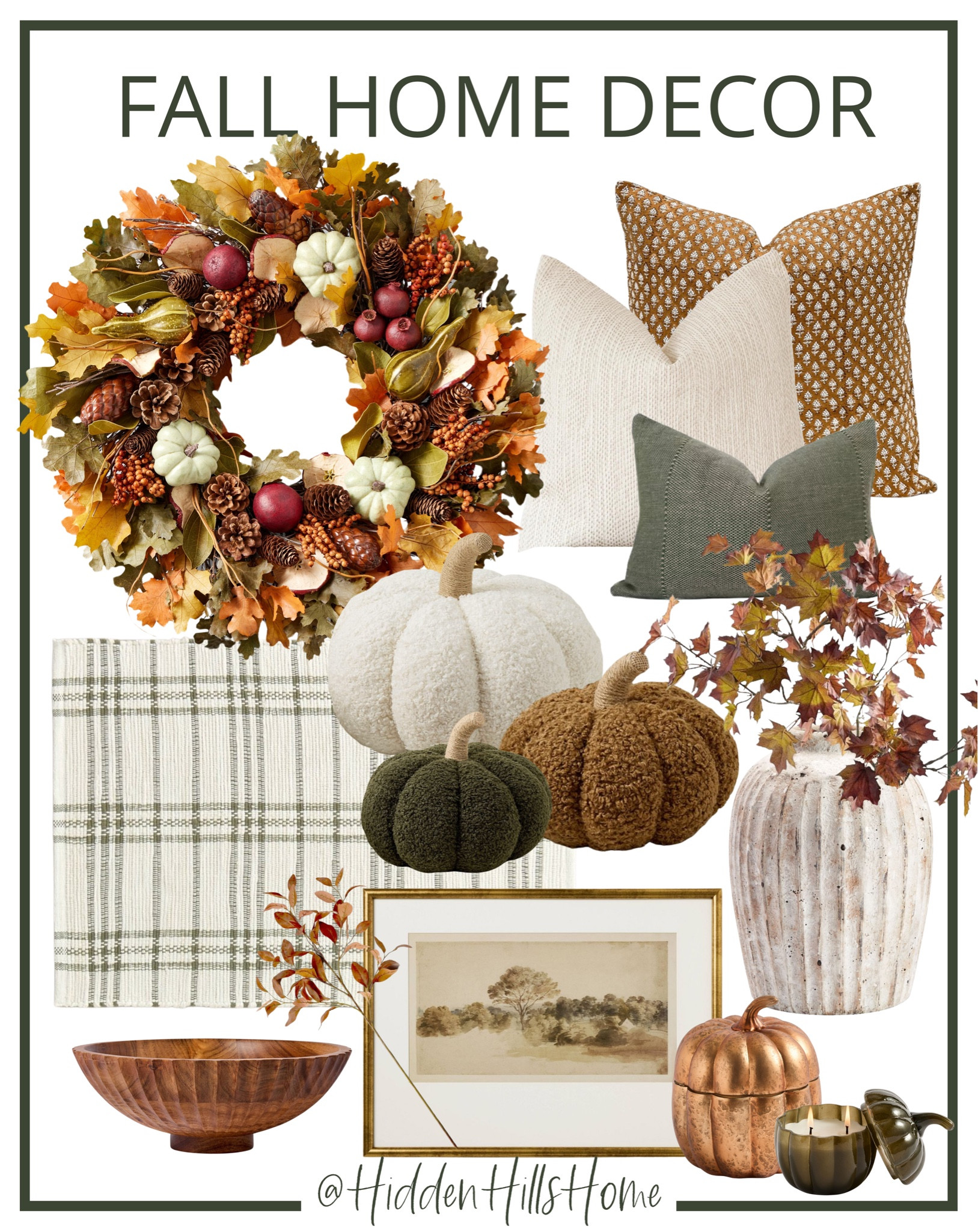 Cozy fall home decor, home decor ideas, fall wreath, fall doormat, fall stems, fall pumpkins, fall candles, pumpkin candles #fall 

#LTKSeasonal #LTKFindsUnder100 #LTKHome