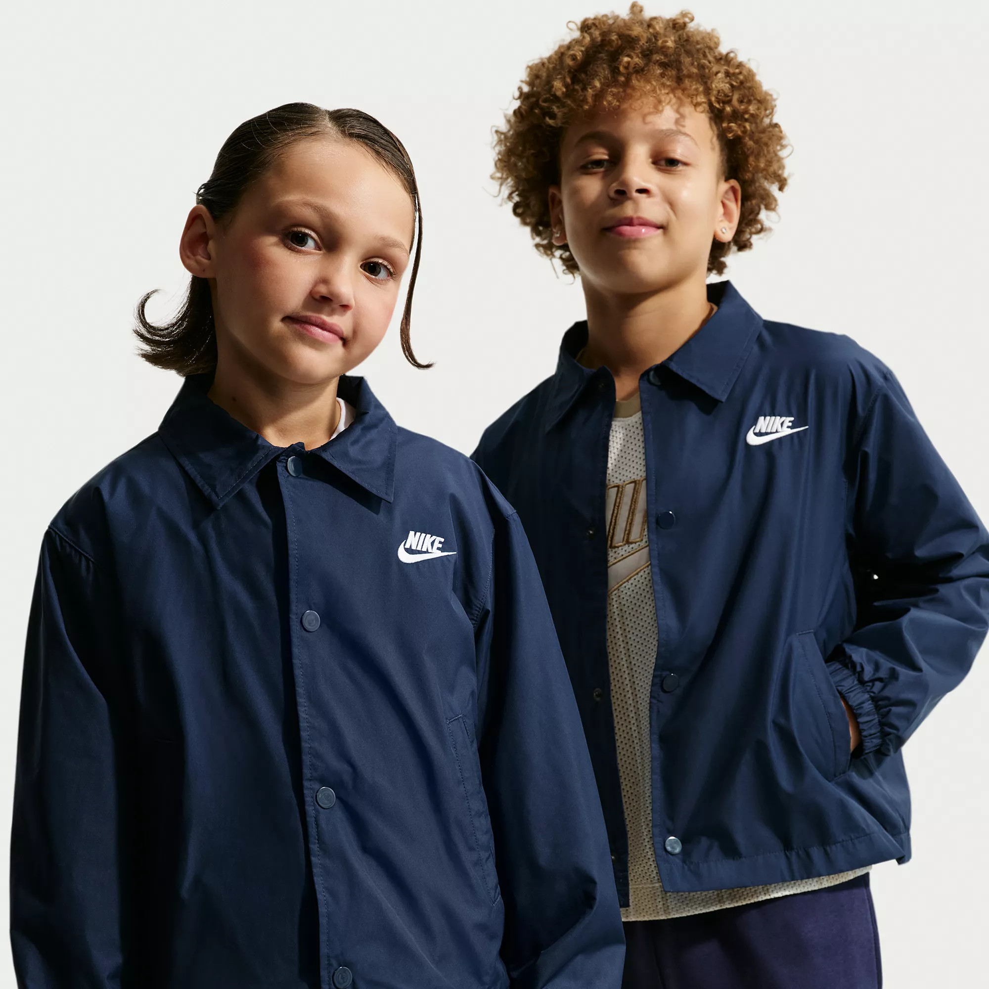 Nike Kids' Sportswear Club Woven Coach Jacket, Large, Midnight Navy/White | DICK'S Sporting Goods