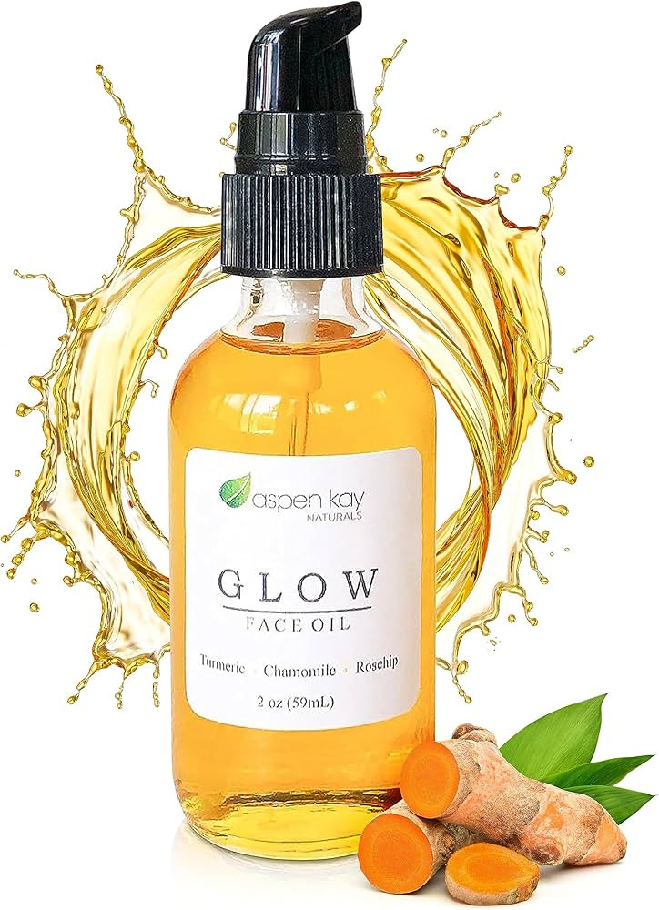 Glow - Turmeric & Rosehip Face Oil, Natural & Organic Face Moisturizer with Turmeric and Chamomil... | Amazon (US)
