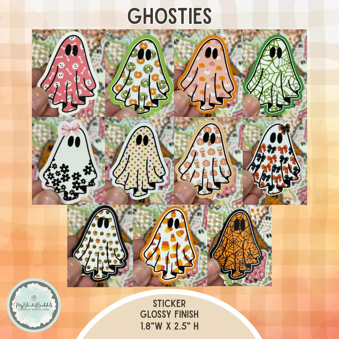 Ghosties- Fall & Halloween Ghosts: Premium, Glossy Sticker - Etsy | Etsy (US)