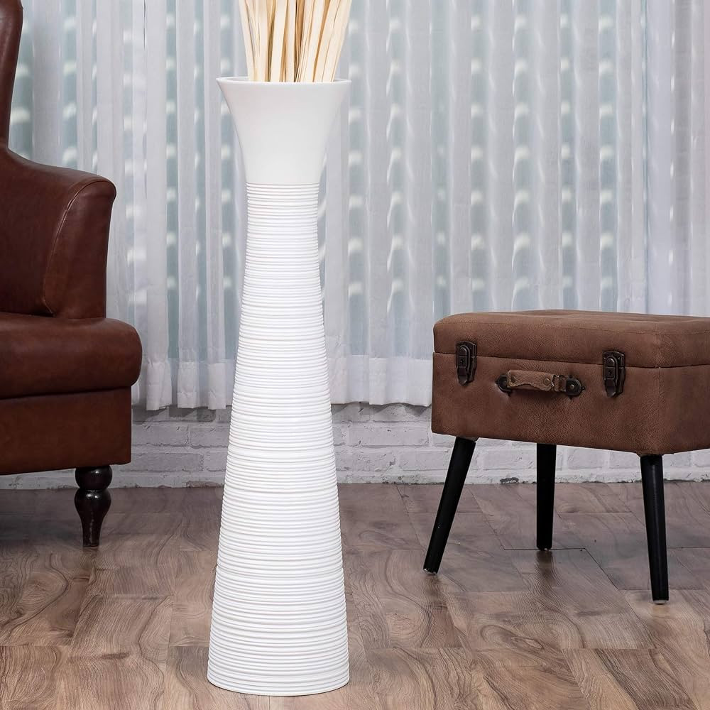 Leewadee Large Floor Vase – Handmade Flower Holder Made of Wood, Sophisticated Vessel for Decor... | Amazon (US)