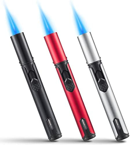 Urgrette 3 Pack Butane Torch Lighters, 6-inch Refillable Pen Lighter Adjustable Jet Flame Butane ... | Amazon (US)