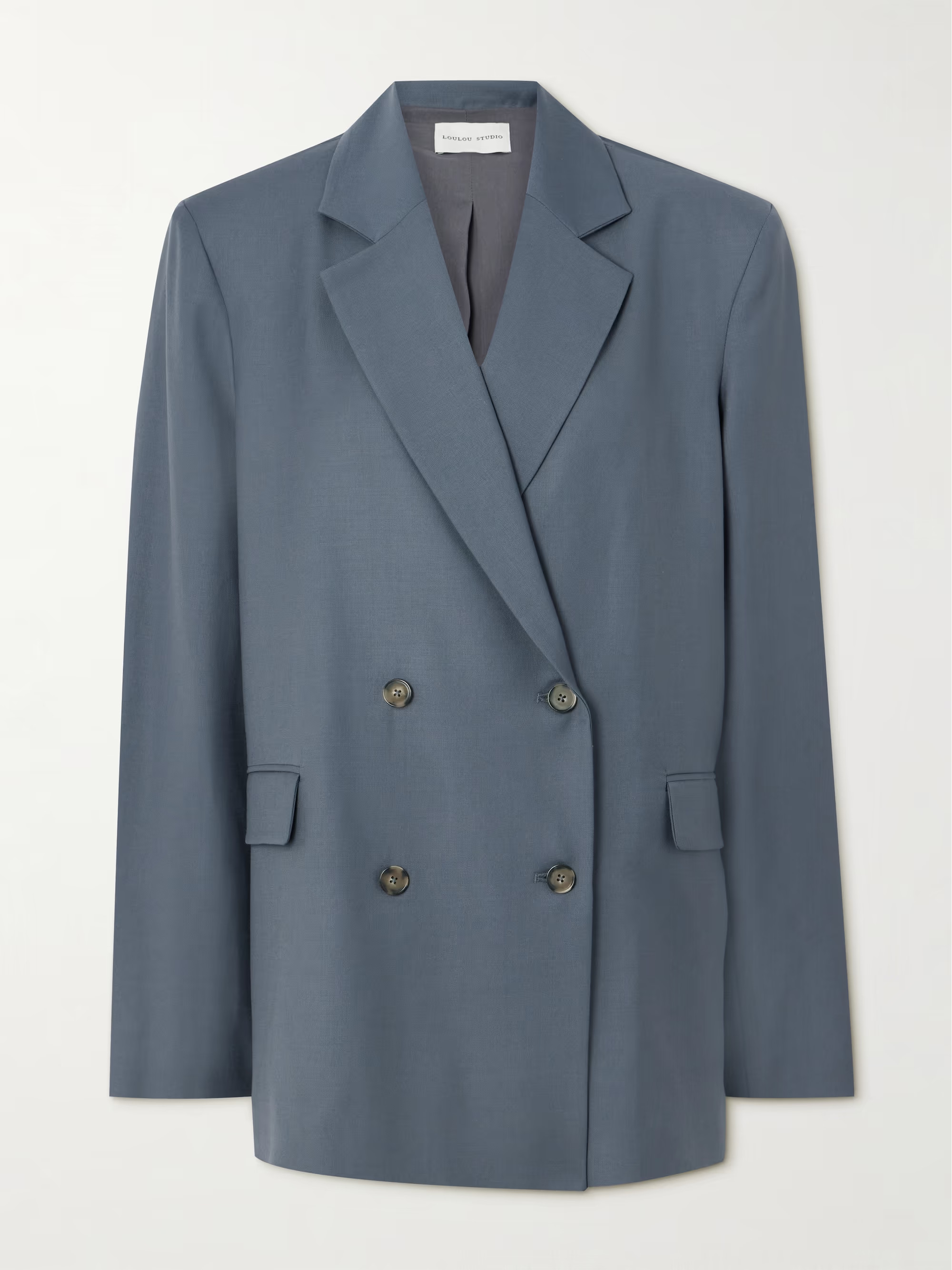 + NET SUSTAIN Donau double-breasted wool-twill blazer | NET-A-PORTER (US)