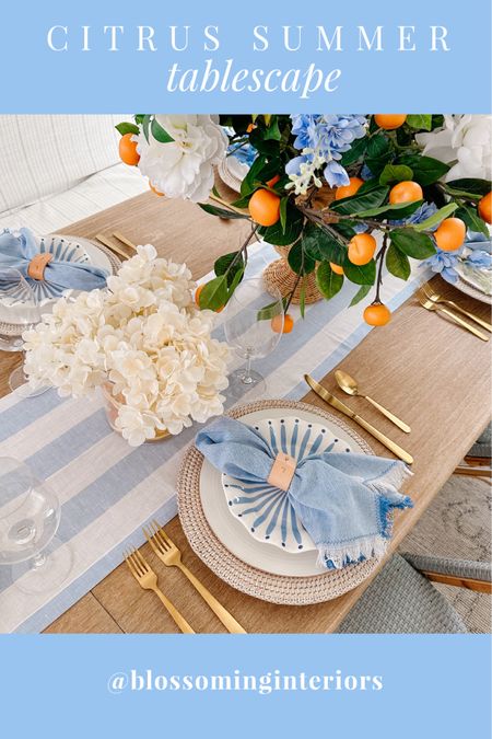 Elevate your summer dining experience with a vibrant citrus tablescape! 🍊 Let the summery hues of blue and orange transport you to a sunny paradise where every meal feels like a celebration. Embrace the season by incorporating fresh fruits, greenery, and cheerful decor that will set the perfect mood for memorable gatherings. Get ready to enjoy delicious meals surrounded by the joyful vibes of this delightful Citrus Summer Tablescape!
Comment CITRUS for a link sent to your DMs. 

#LTKHome