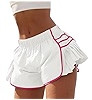 Fisoew Womens Workout Gym Shorts Running Pleated Contrast Stitch Elastic Waist Athletic Quick Dry... | Amazon (US)