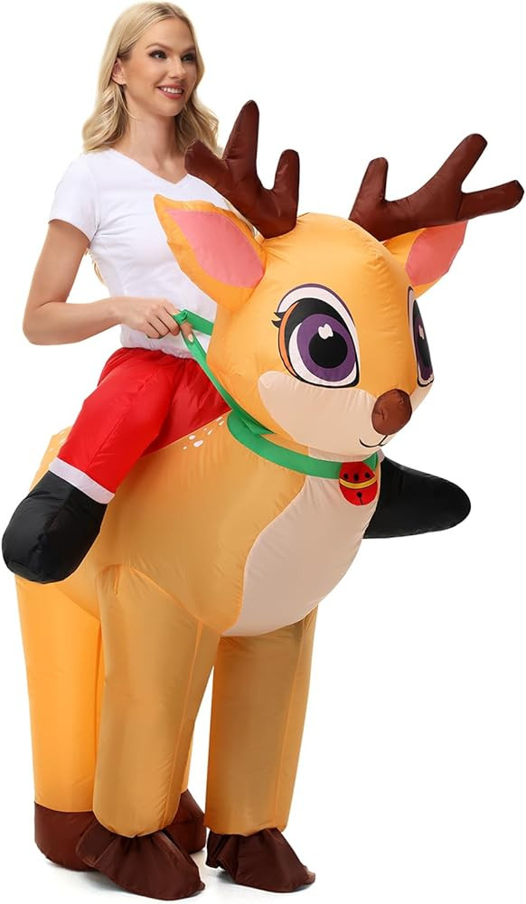 Inflatable Reindeer Costume for Adults - Blow Up Elk Deer Halloween & Christmas Costume for Women... | Amazon (US)