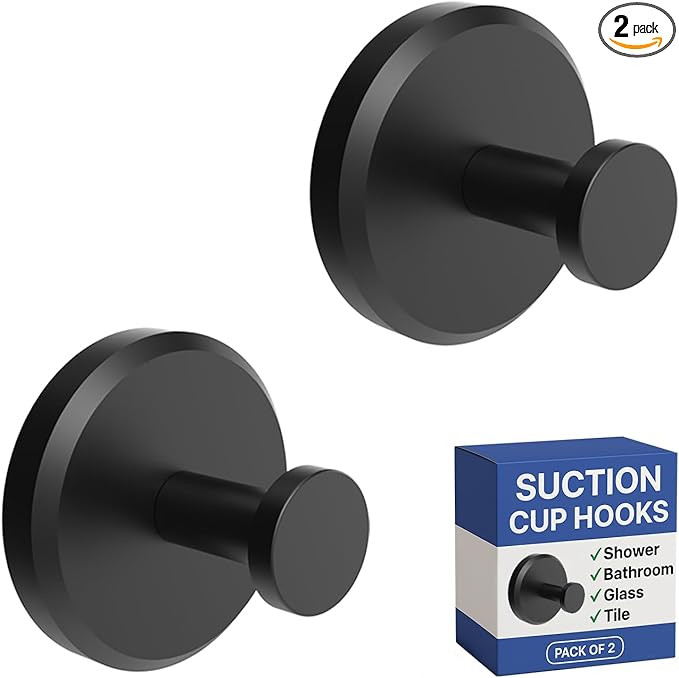 HOME SO Suction Cup Hooks for Shower, Bathroom, Kitchen, Glass Door, Mirror, Tile – Loofah, Tow... | Amazon (US)
