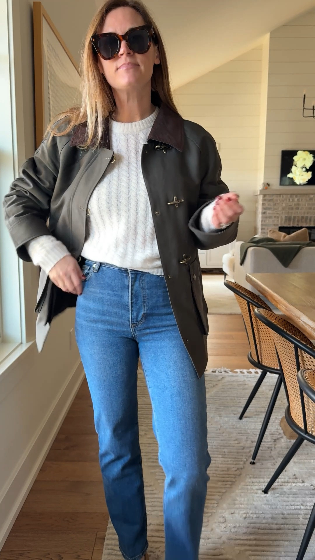 Jacket size small
Sweater size XS
Jeans size 25

#LTKSeasonal #LTKOver40 #LTKStyleTip