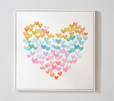 Watercolor Heart Wall Art | Pottery Barn Kids
