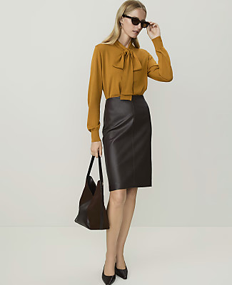 Ann Taylor Pencil Skirt in Faux Leather | Ann Taylor