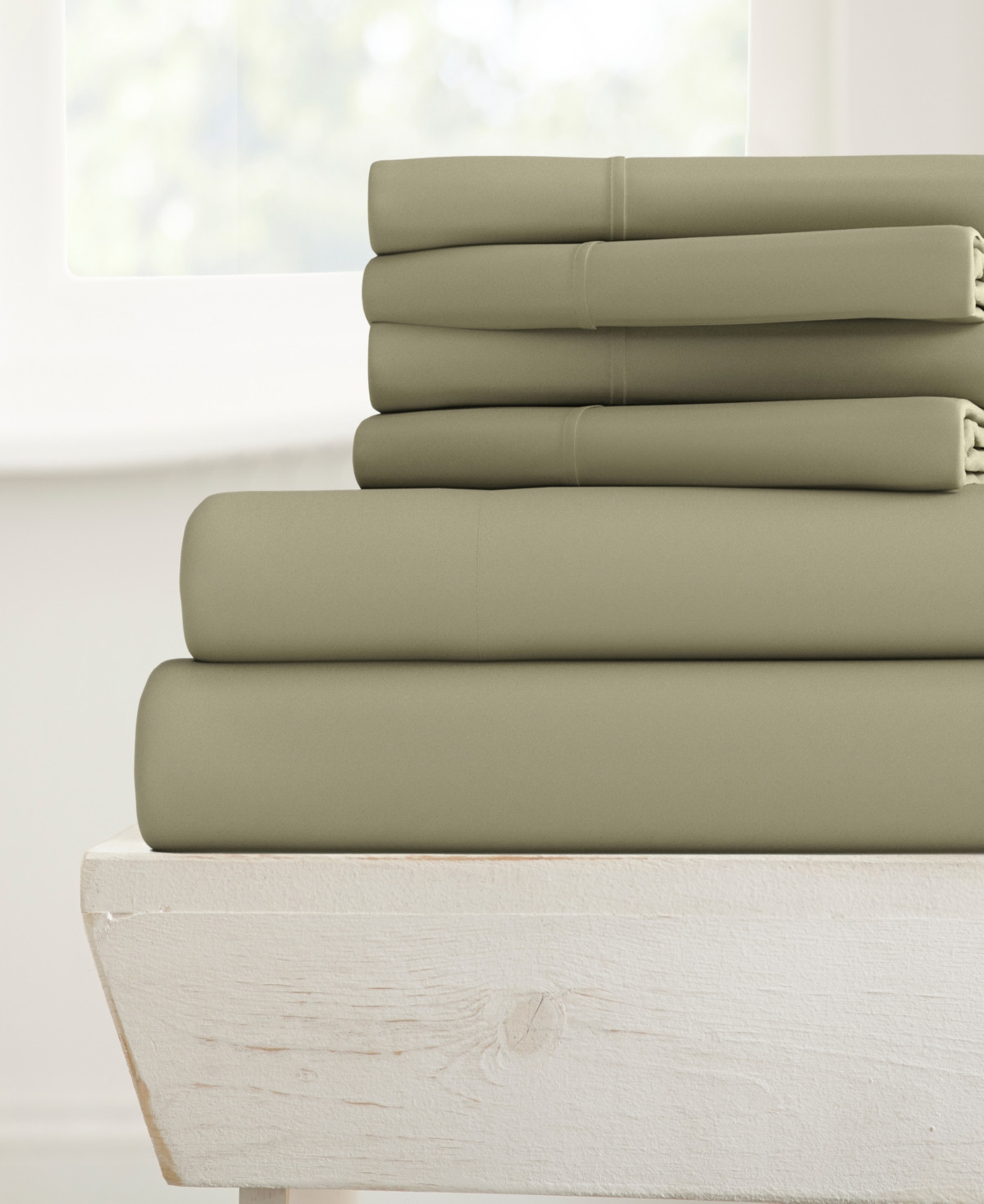 ienjoy Home Solids in Style 6-Pc. Sheet Set, Full - Sage | Macy's