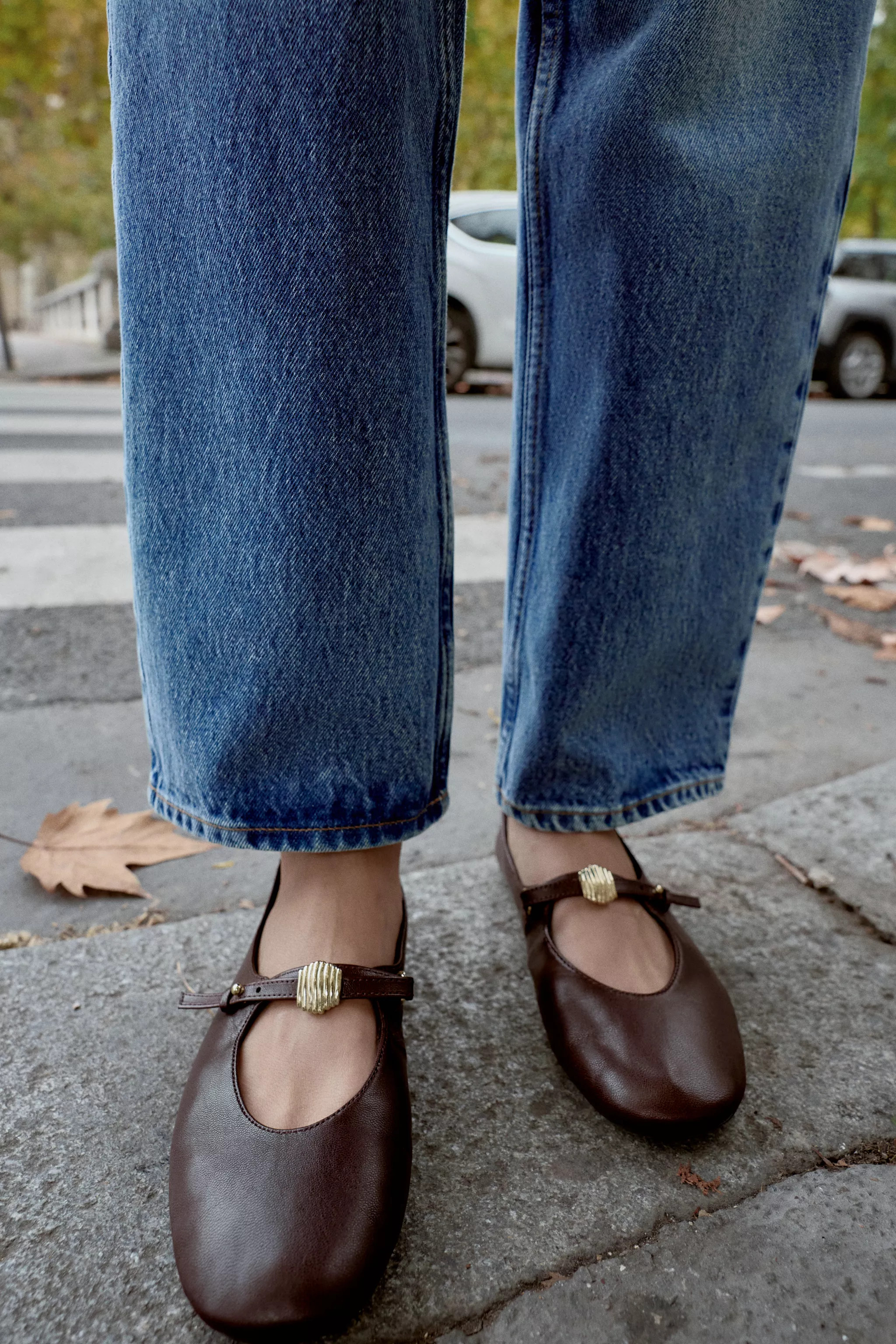 SOFT LEATHER BALLET FLATS | Zara Canada