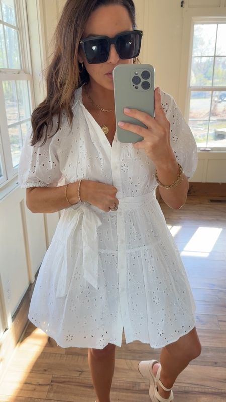 Target spring white eyelet dress! I’m wearing a small but could’ve sized down to an xs as well for a more fitted look. This perfect for graduation dress, or a classic summer staple! 

#LTKmidsize #LTKsalealert #LTKstyletip