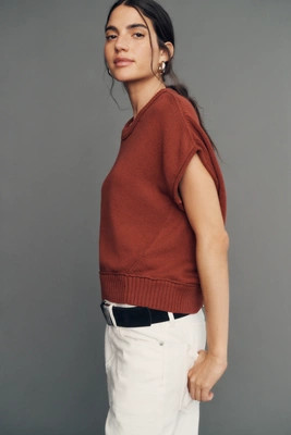 100% Cotton Drop-Shoulder Sweater | Anthropologie (US)