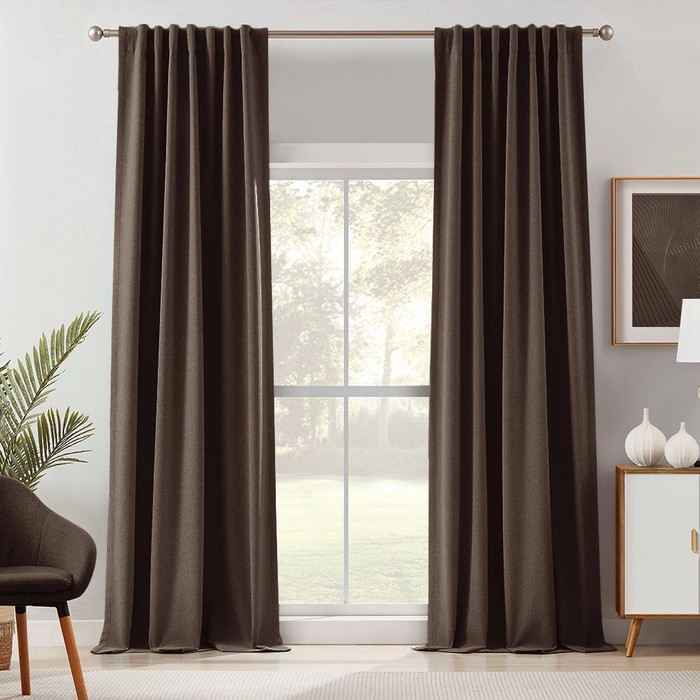 Linen Look 100% Blackout Curtains | Curtarra