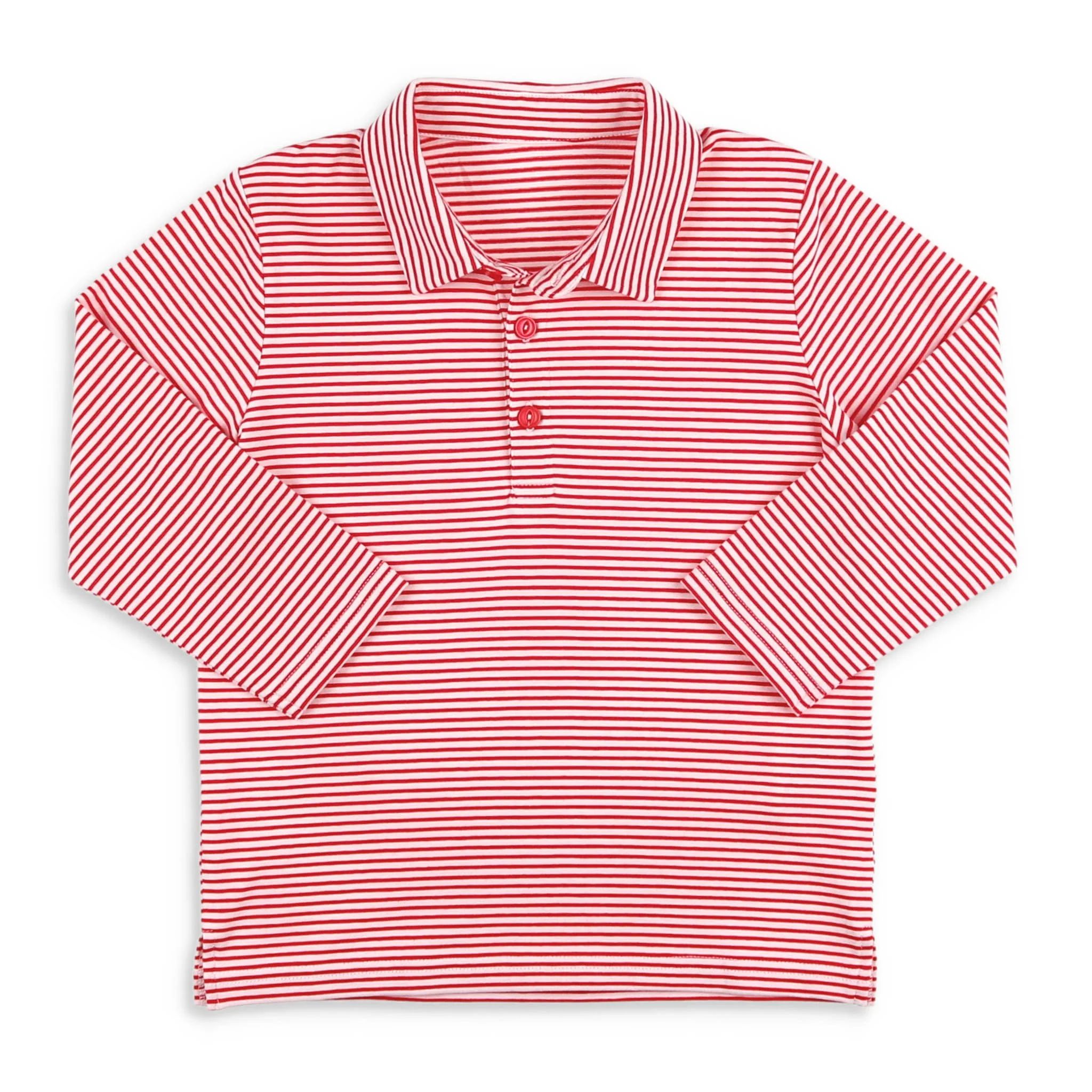 Boys Holiday Stripe Polo - Shrimp and Grits Kids - Shrimp and Grits Kids | Shrimp and Grits Kids