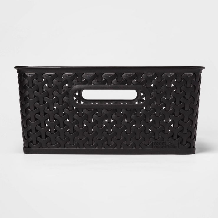 Y-Weave Medium Decorative Storage Basket Black - Room Essentials&#8482; | Target