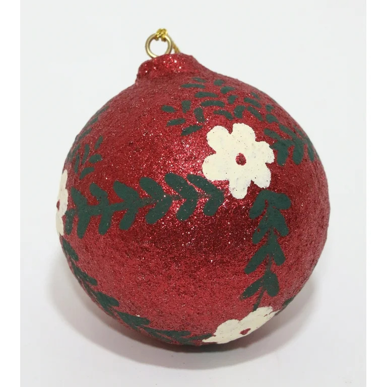 Multicolor Paper Mache Rustic Christmas Ornament, 4in, by Holiday Time | Walmart (US)