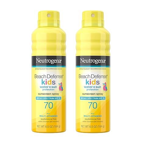 Neutrogena Beach Defense Kids Sunscreen Spray, Water-Resistant Sunscreen Spray for Children, Broa... | Amazon (US)