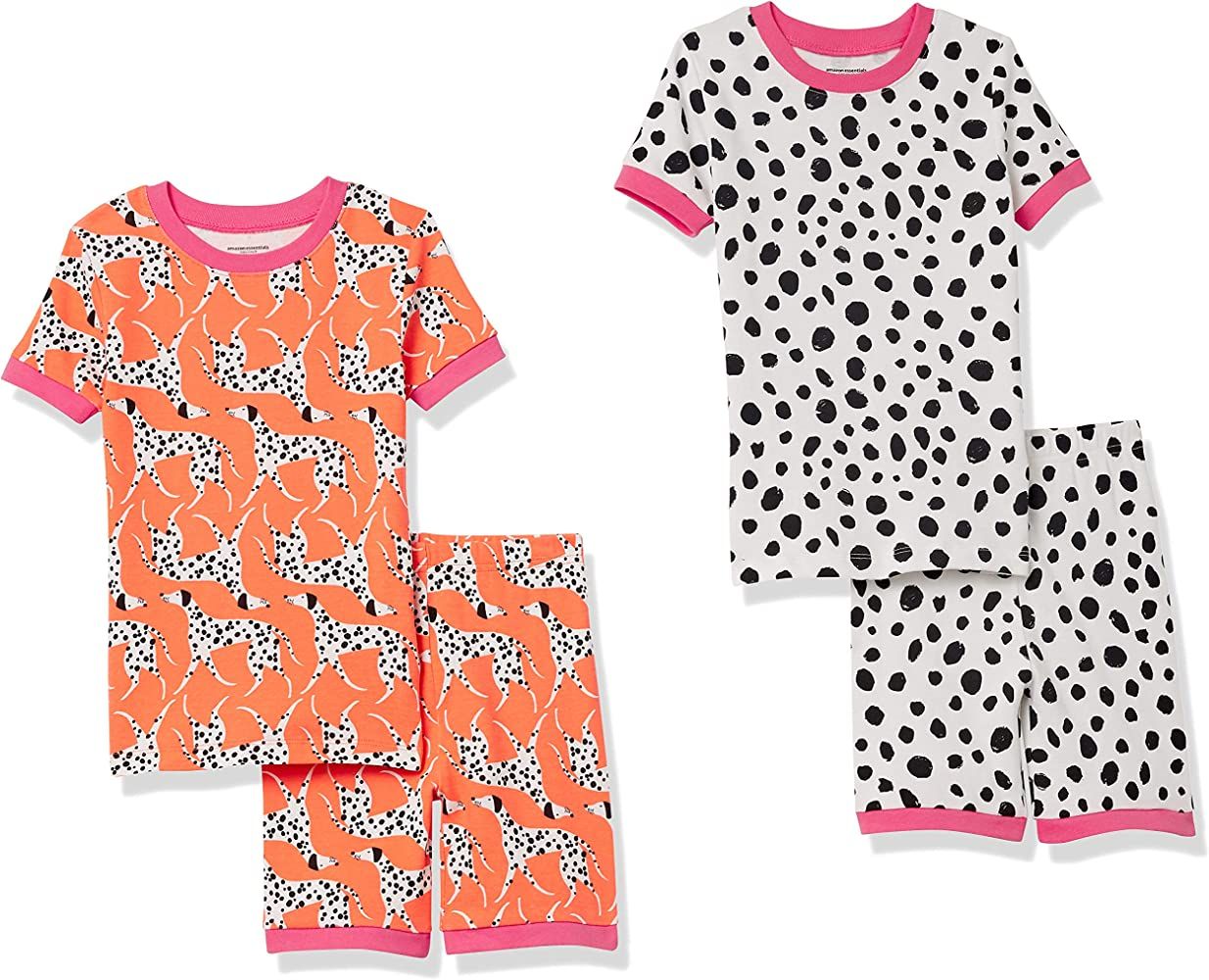 Amazon Essentials Unisex Kids and Toddlers' 4-Piece Snug-Fit Cotton Pajama Shorts Set | Amazon (US)