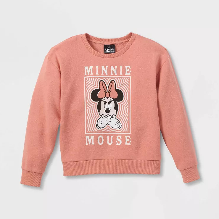 Girls' Disney Minnie Mouse Sweatshirt - Pink | Target