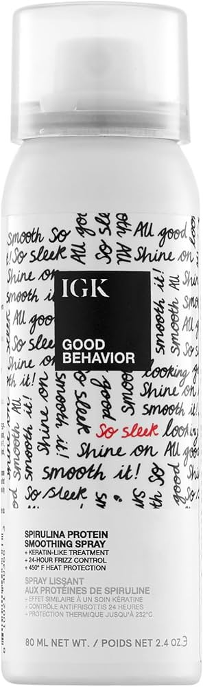 IGK GOOD BEHAVIOR Spirulina Protein Smoothing Spray | Keratin Like Treatment + Frizz Control + He... | Amazon (US)