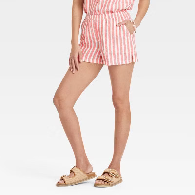 Women's Mid-Rise Linen Pull-On Shorts - Universal Thread™ | Target