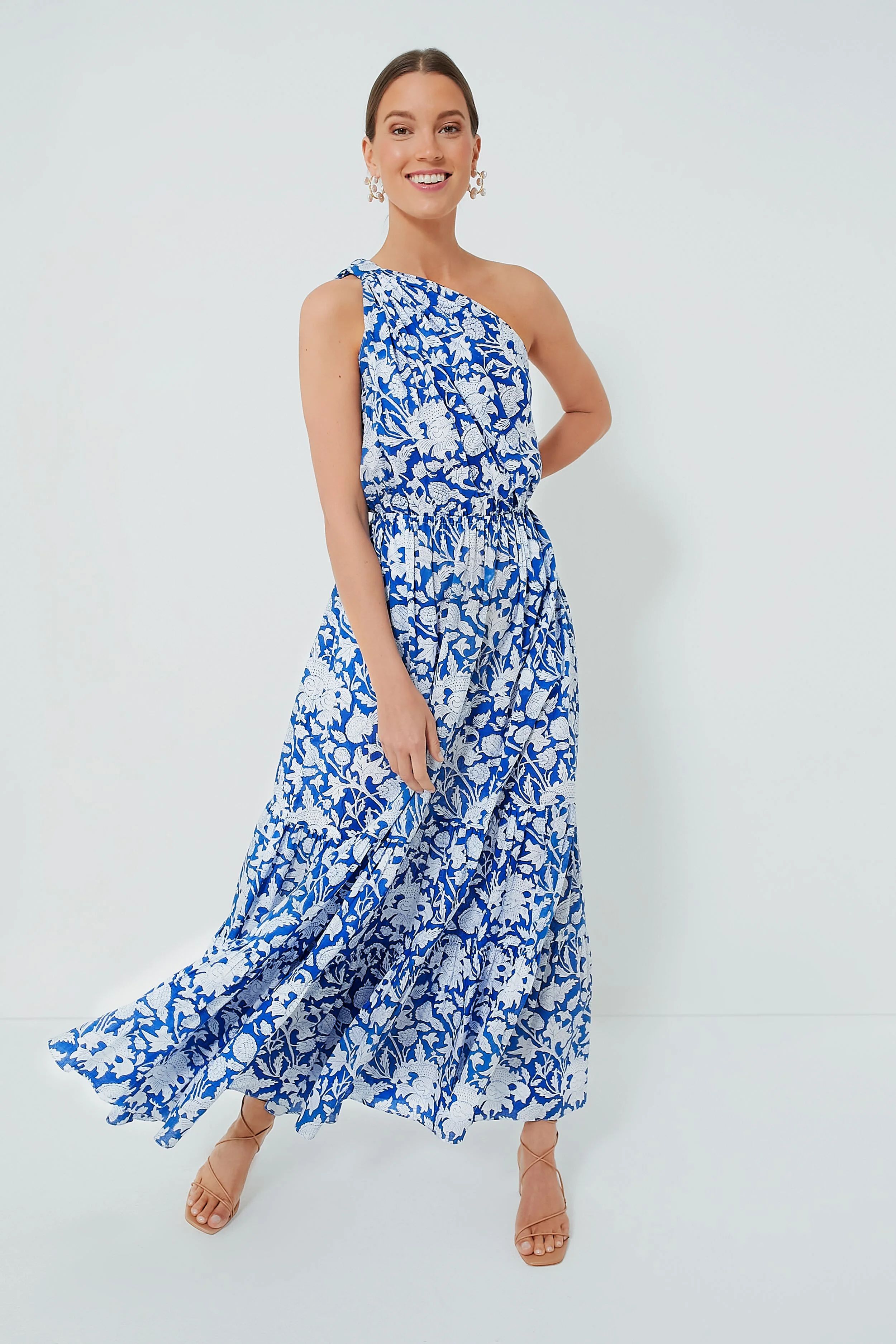 Exclusive Blue Botanica Long Dress | Tuckernuck (US)